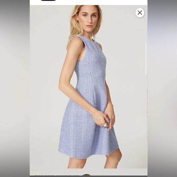 Emporio Armani Sleeveless Tweed Dress blue lined 38 US size 2 a line - Picture 2 of 12
